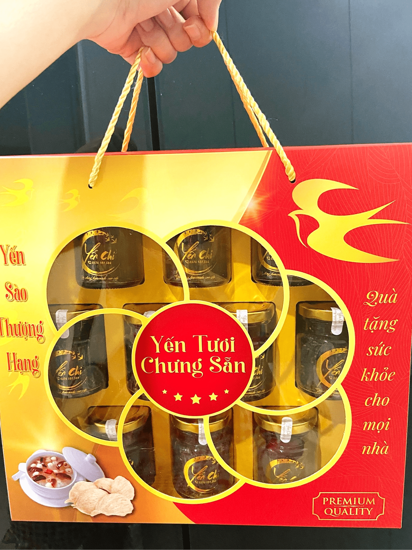 SET QUÀ YẾN CHƯNG 10 HŨ 75ML - HỘP HOA MAI 